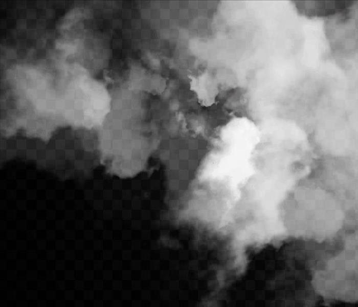 smoke rising, blackish background